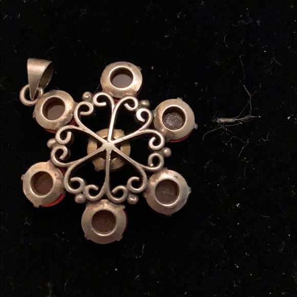 ♣️♠️🟥Vintage silver and carnelian pendant - Picture 4 of 10